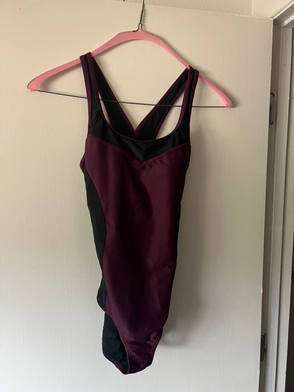 Speedo Women's One-Piece Swimsuit in Burgundy and Black